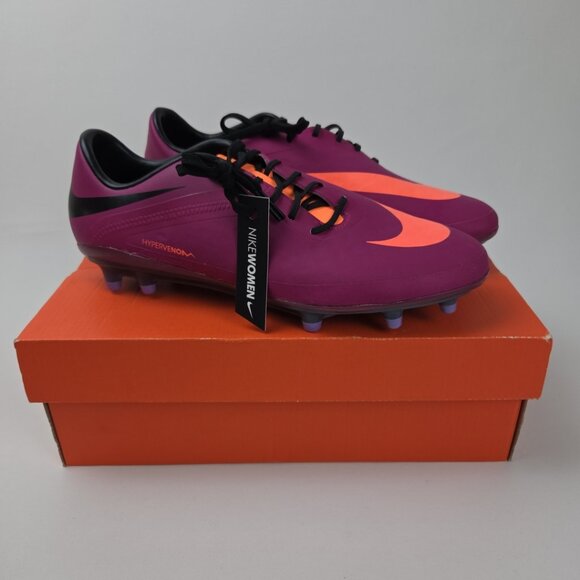 Nike Hypervenom Phatal FG Soccer Cleats Womens 8.5 Magenta Orange Football - Picture 1 of 16
